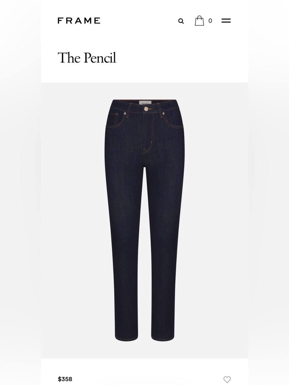 Frame Denim Pencil Skinny Jeans in Dark Indigo